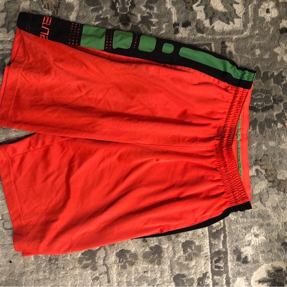 Nike Dri-FIT Elite Basketball Shorts Men’s Orange Black Green Size Medium - Picture 2 of 12